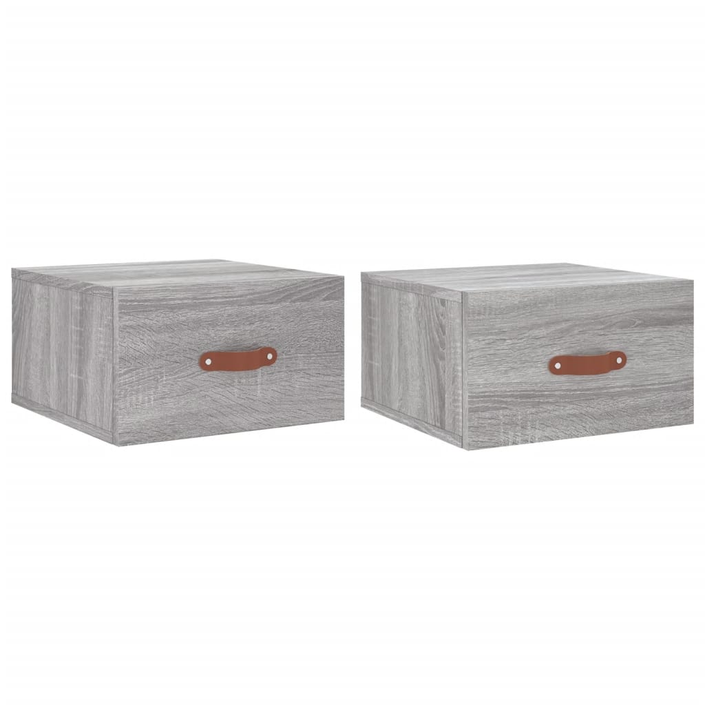 Tables de chevet murales 2 pcs sonoma gris 35x35x20 cm