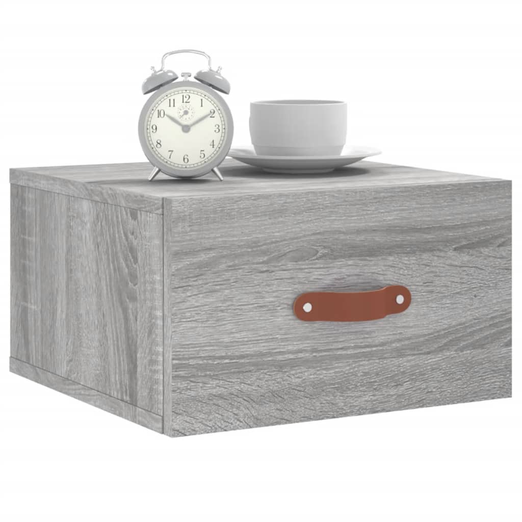 Tables de chevet murales 2 pcs sonoma gris 35x35x20 cm