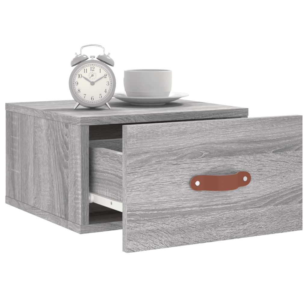 Tables de chevet murales 2 pcs sonoma gris 35x35x20 cm