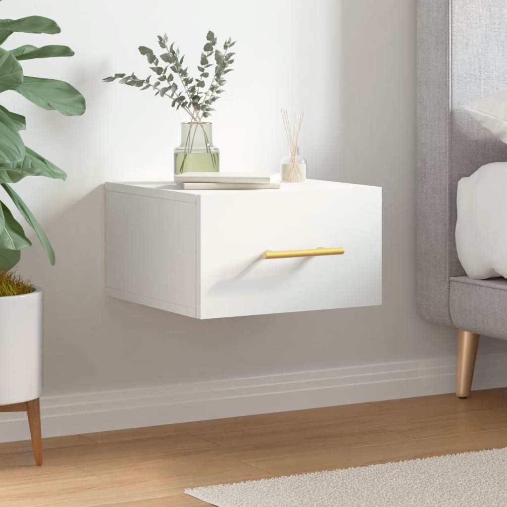 Table de chevet murale blanc 35x35x20 cm - XIOS
