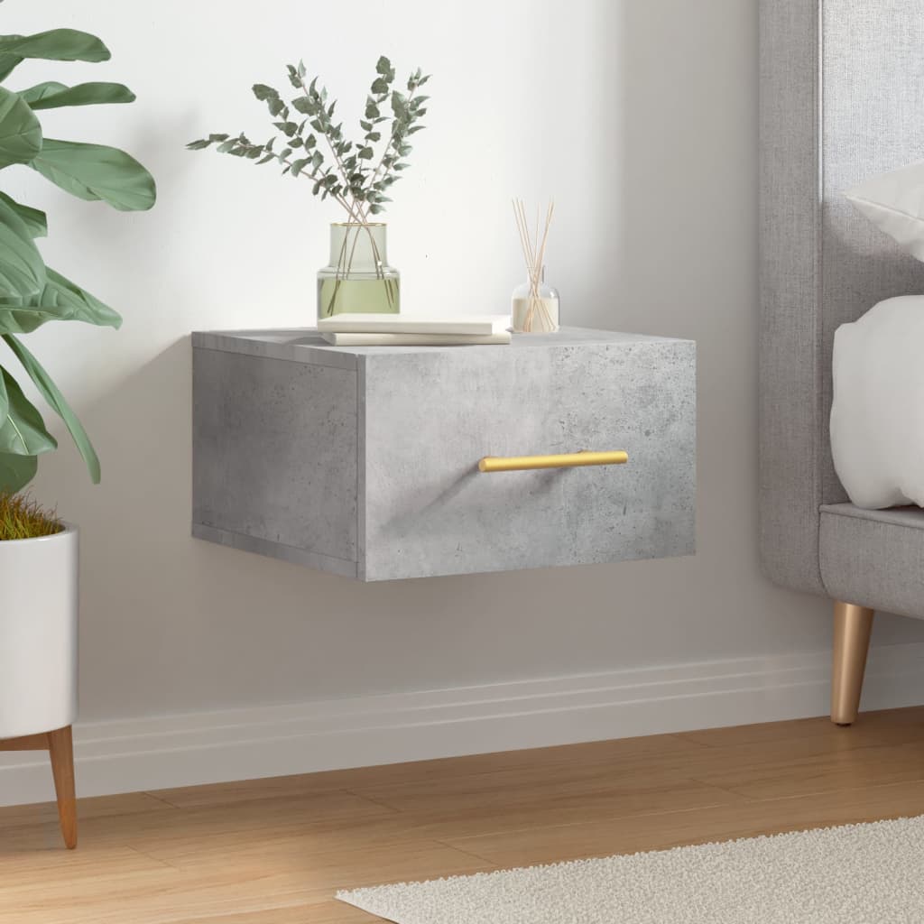 Table de chevet murale gris béton 35x35x20 cm - XIOS
