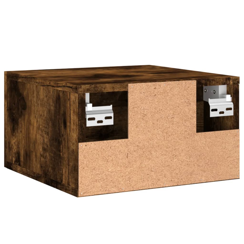 Tables de chevet murales 2 pcs chêne fumé 35x35x20 cm