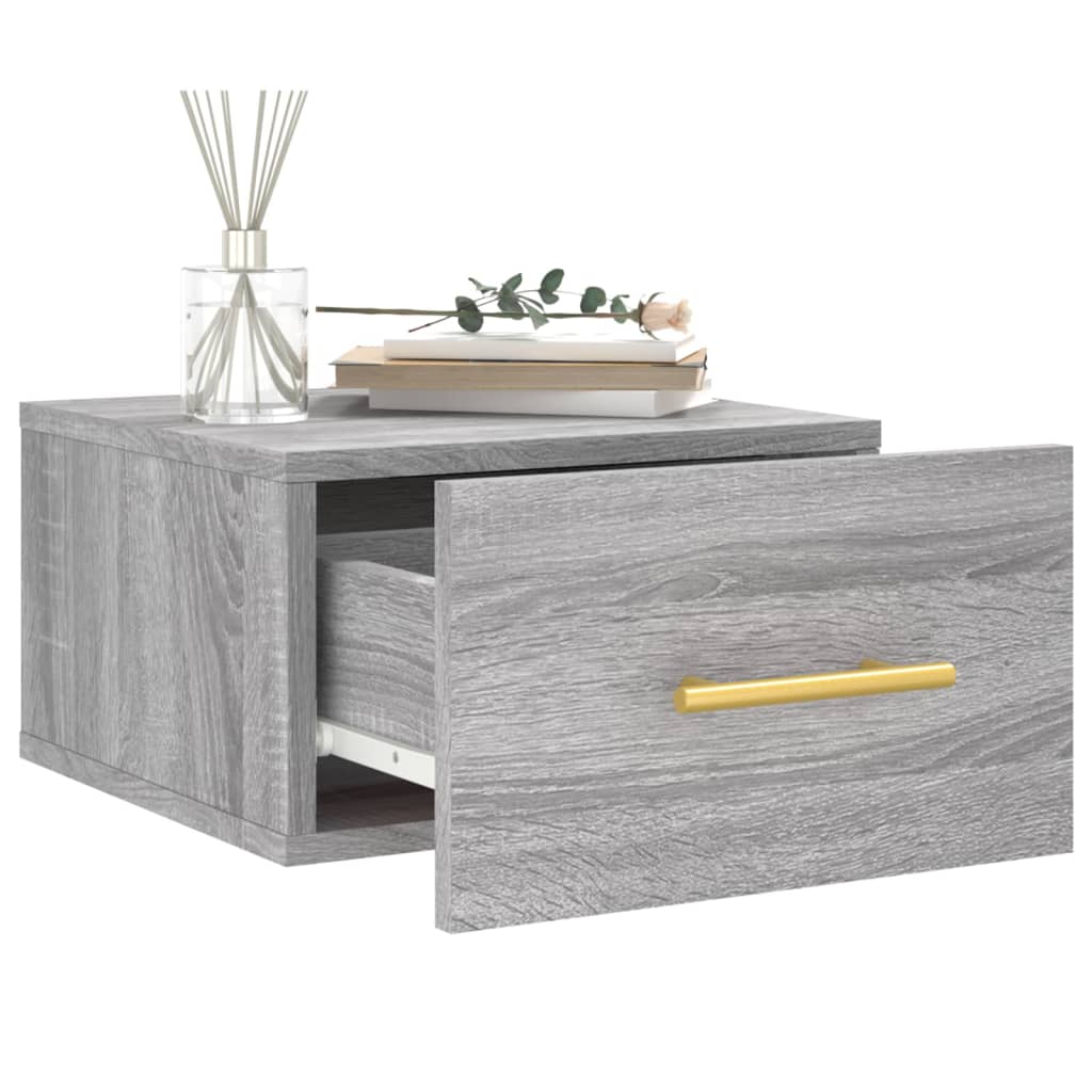 Table de chevet murale sonoma gris 35x35x20 cm - XIOS