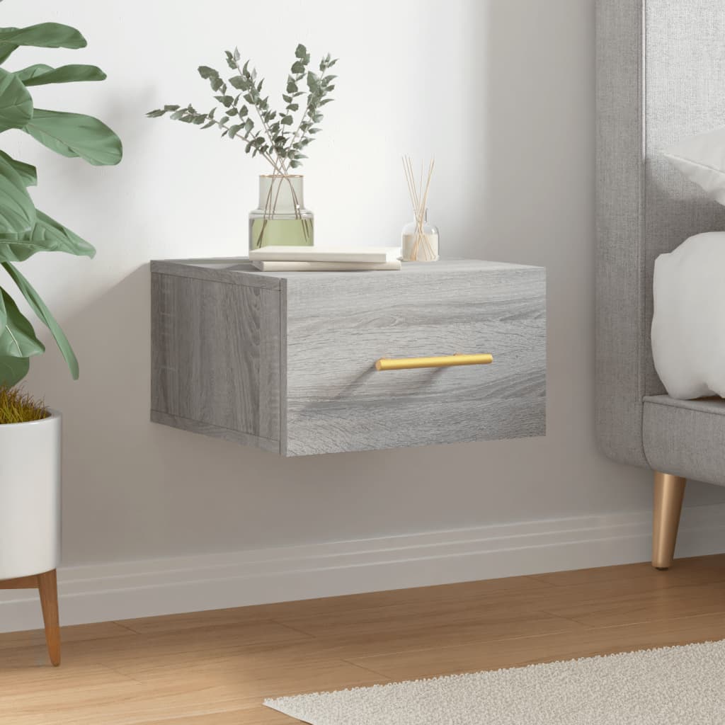 Table de chevet murale sonoma gris 35x35x20 cm - XIOS