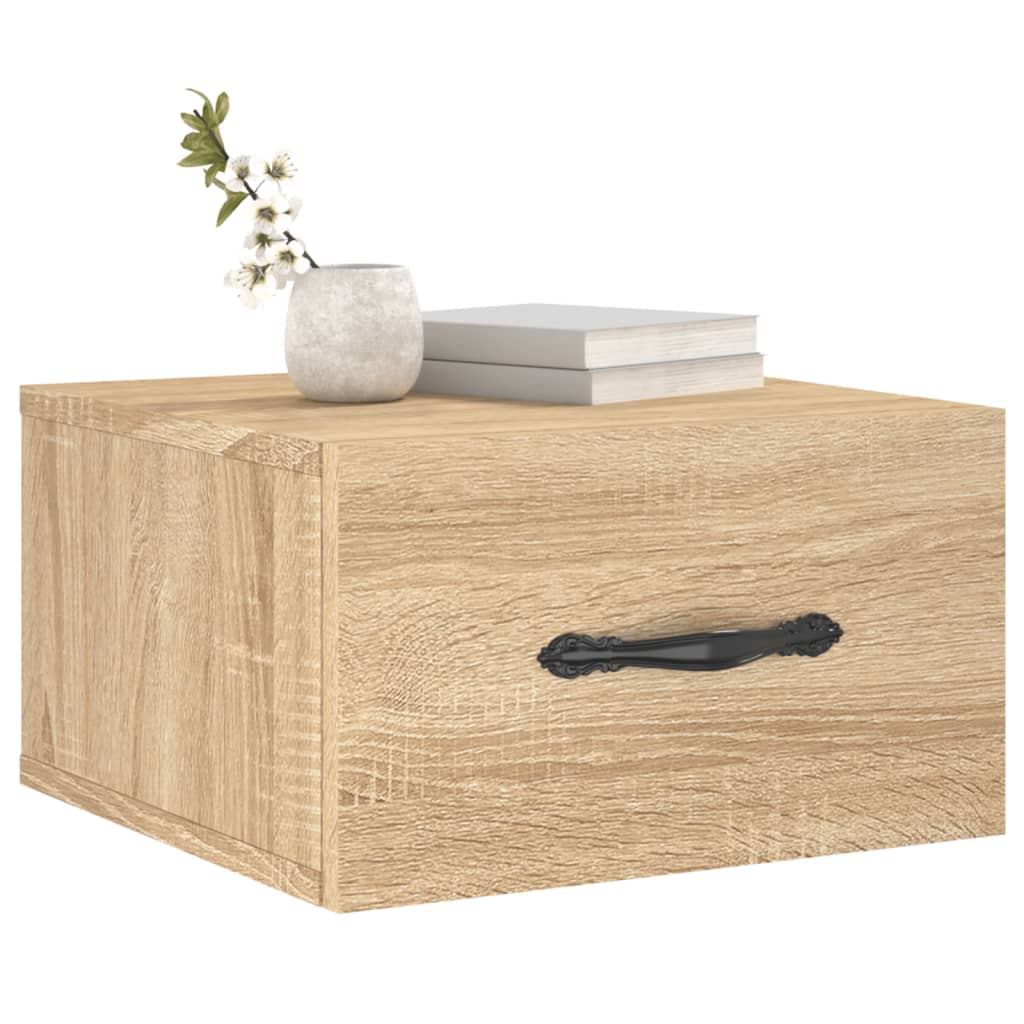 Table de chevet murale chêne sonoma 35x35x20 cm - XIOS