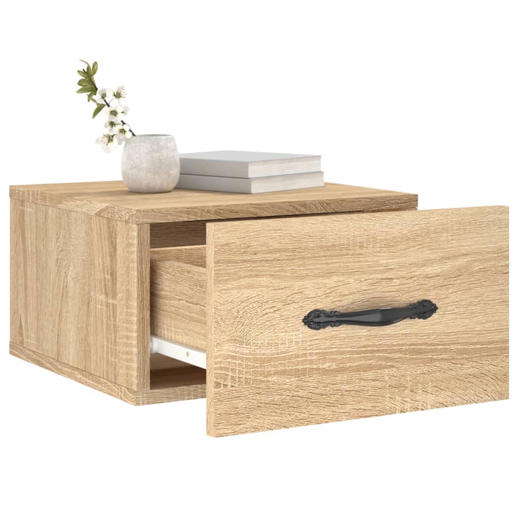 Table de chevet murale chêne sonoma 35x35x20 cm - XIOS