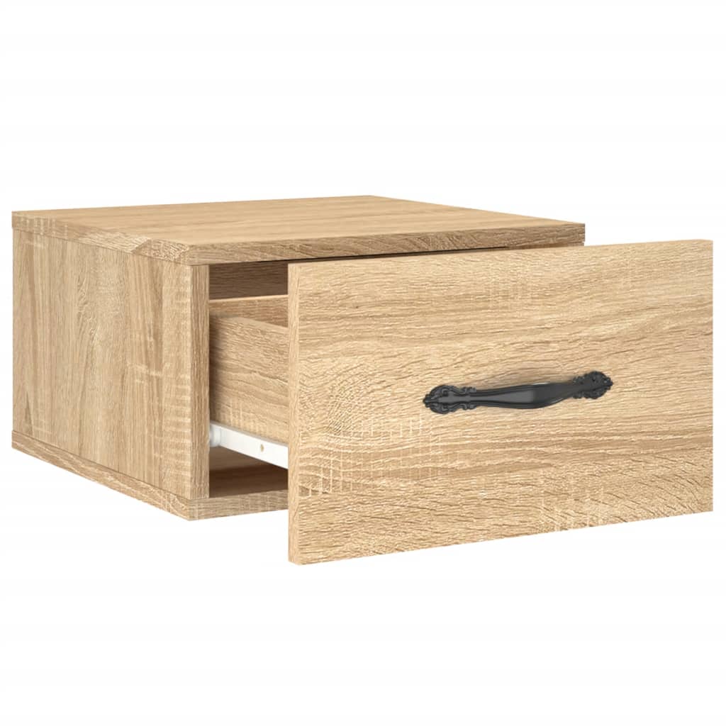 Table de chevet murale chêne sonoma 35x35x20 cm - XIOS