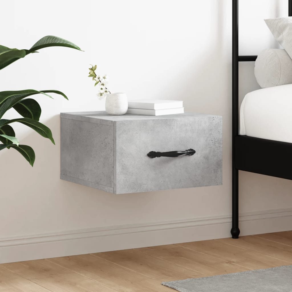 Table de chevet murale gris béton 35x35x20 cm - XIOS