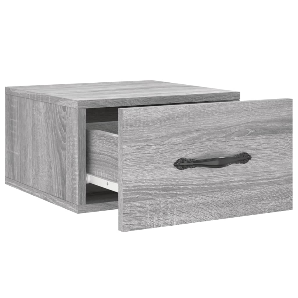 Table de chevet murale sonoma gris 35x35x20 cm - XIOS