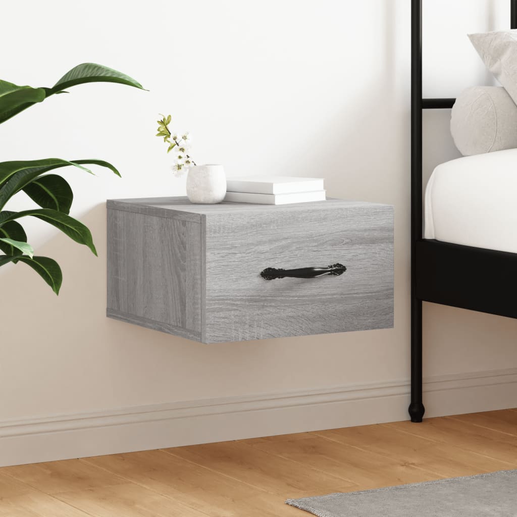 Table de chevet murale sonoma gris 35x35x20 cm - XIOS