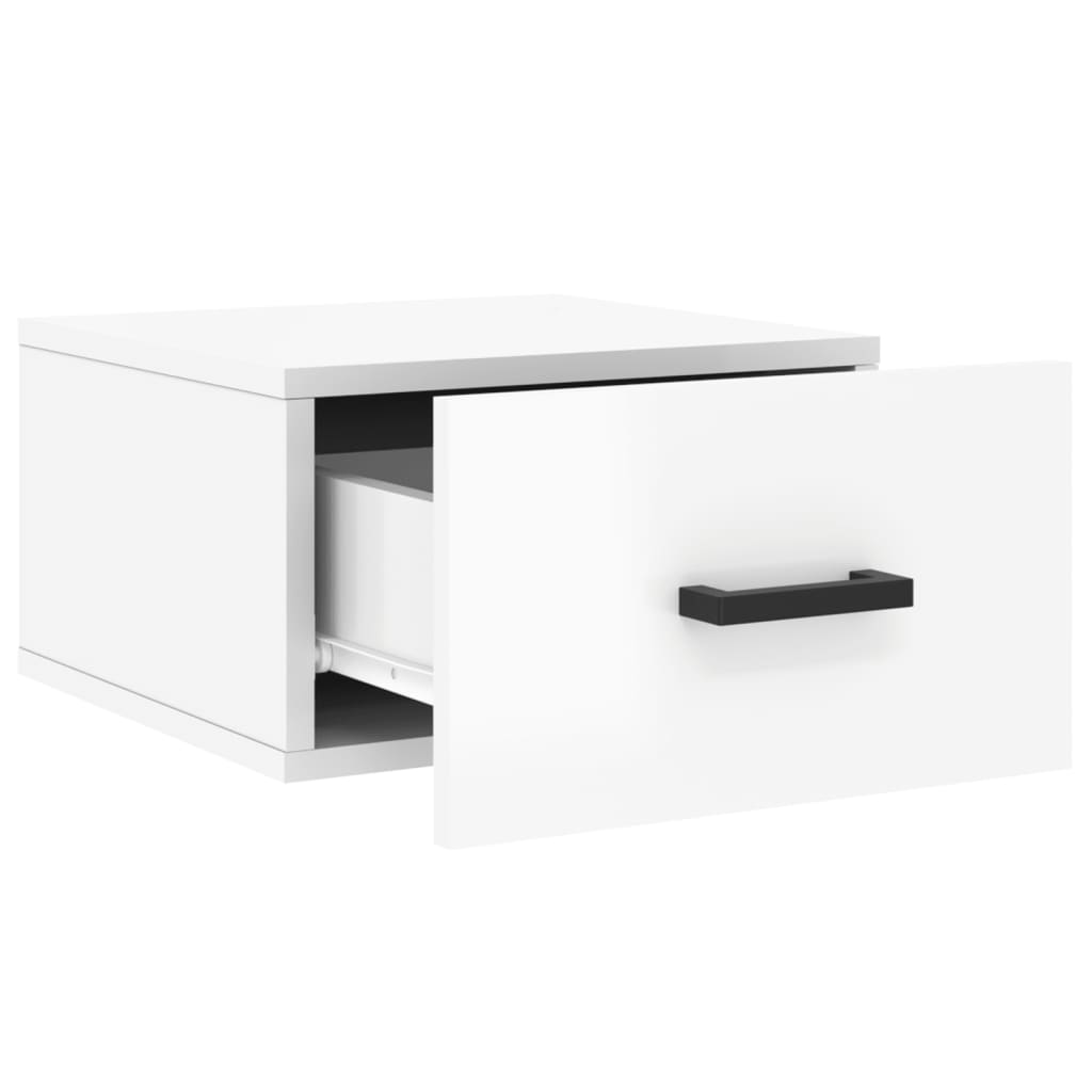 Table de chevet murale blanc brillant 35x35x20 cm - XIOS