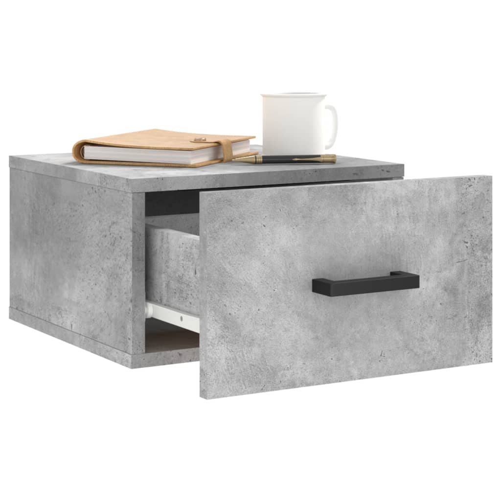 Table de chevet murale gris béton 35x35x20 cm - XIOS