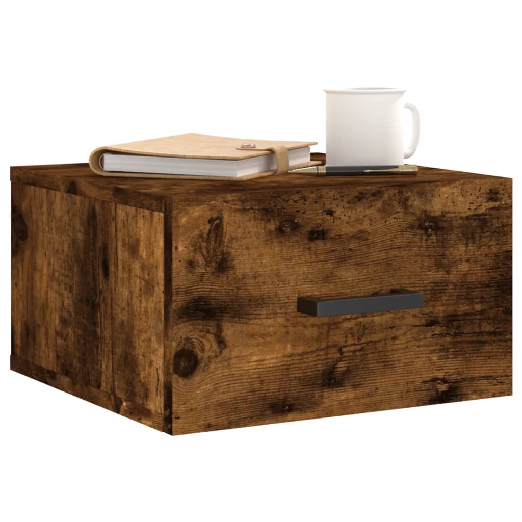 Tables de chevet murales 2 pcs chêne fumé 35x35x20 cm