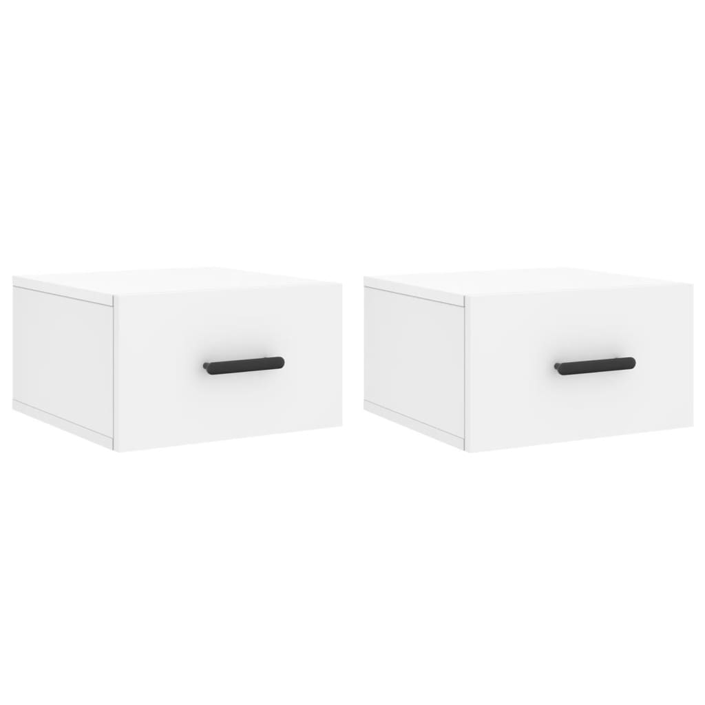 Tables de chevet murales 2 pcs blanc 35x35x20 cm