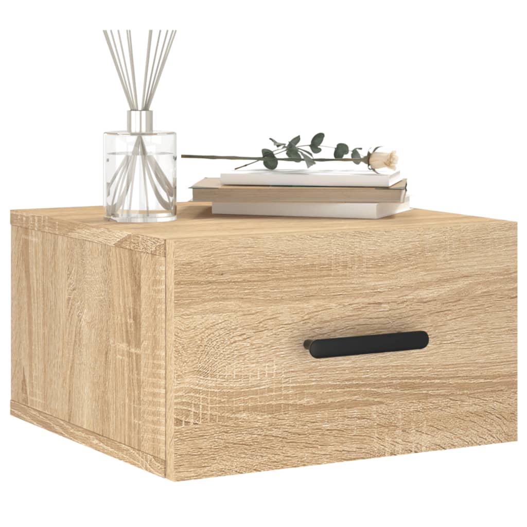 Table de chevet murale chêne sonoma 35x35x20 cm