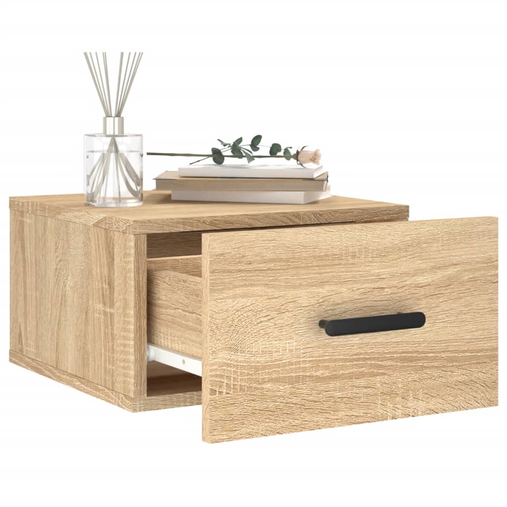 Table de chevet murale chêne sonoma 35x35x20 cm