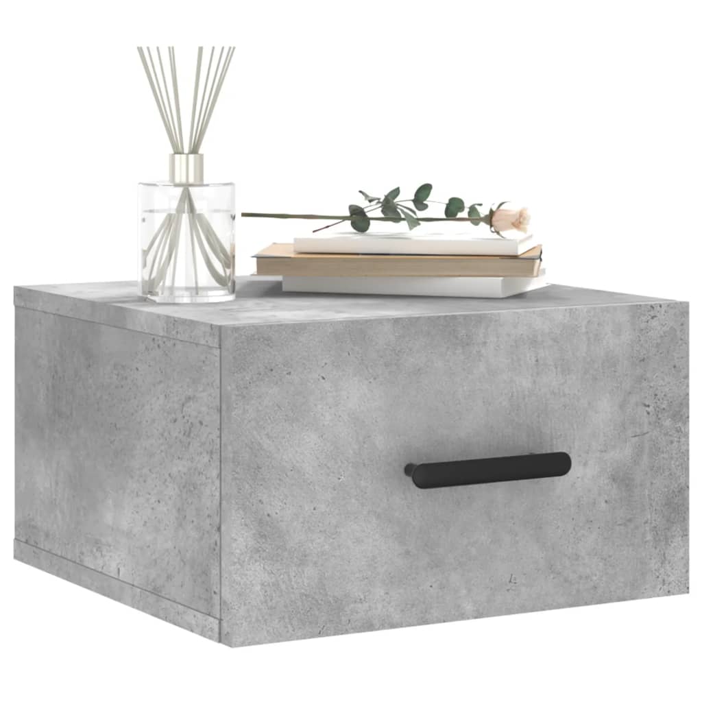 Table de chevet murale gris béton 35x35x20 cm - XIOS