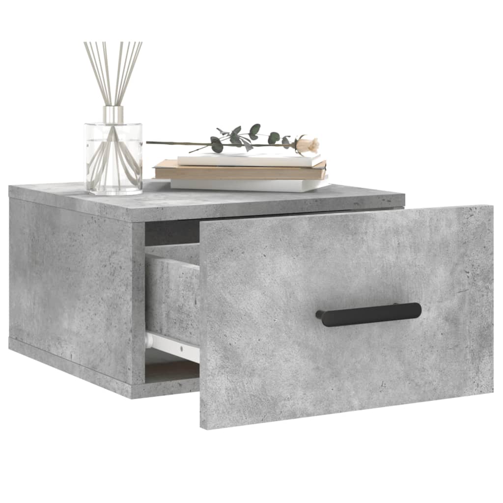 Table de chevet murale gris béton 35x35x20 cm - XIOS