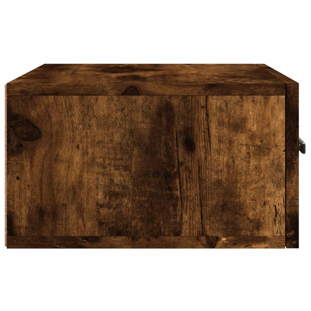 Table de chevet murale chêne fumé 35x35x20 cm - XIOS