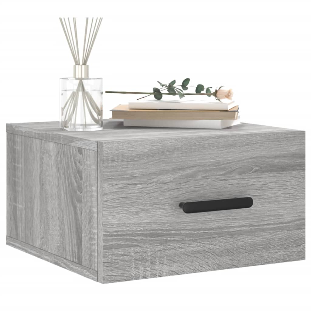 Table de chevet murale sonoma gris 35x35x20 cm