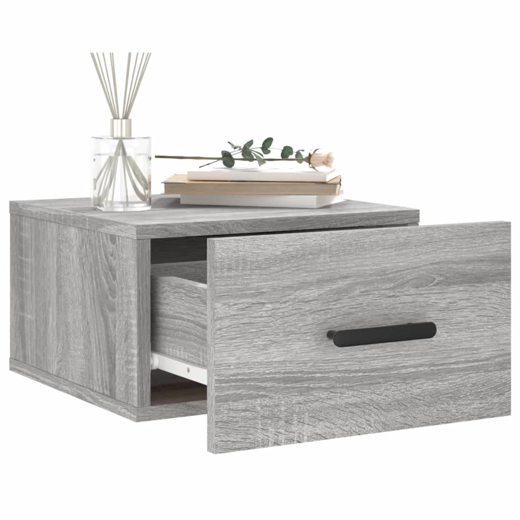 Table de chevet murale sonoma gris 35x35x20 cm