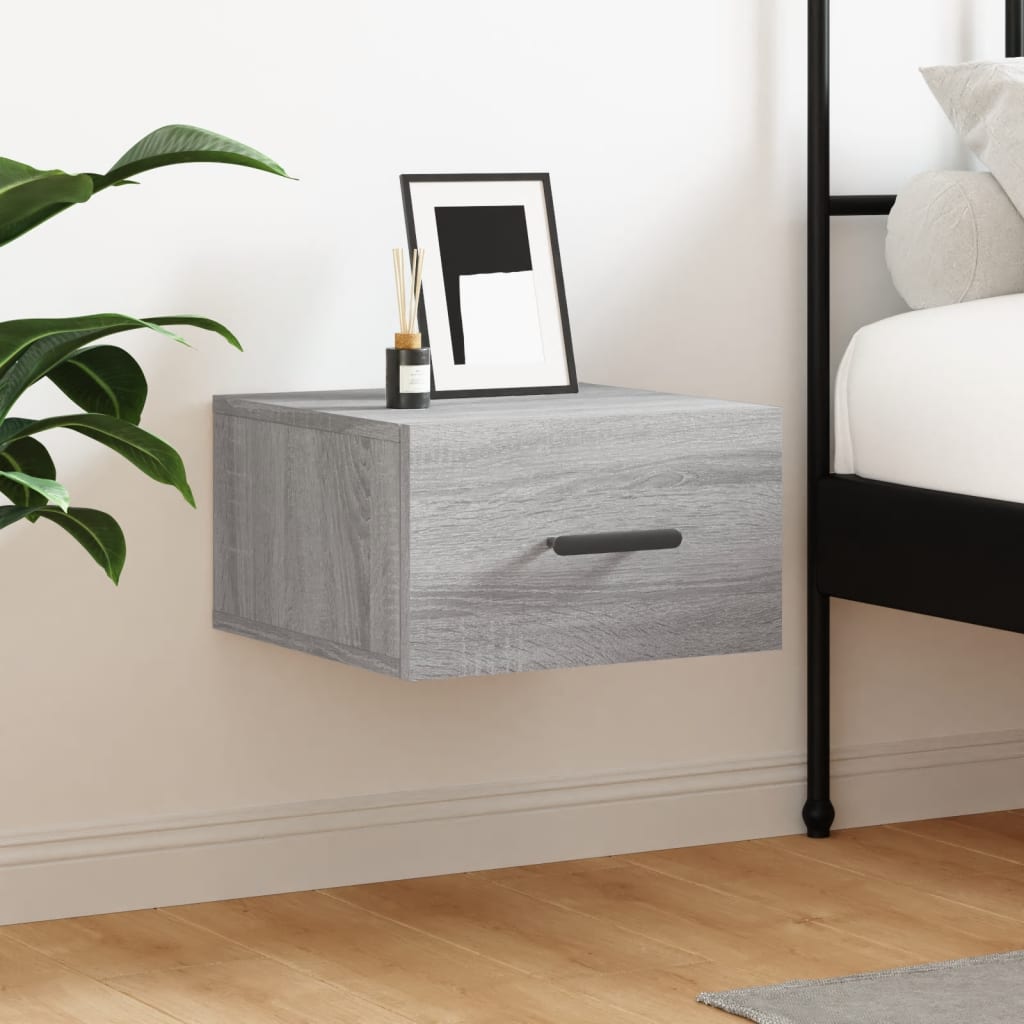 Table de chevet murale sonoma gris 35x35x20 cm