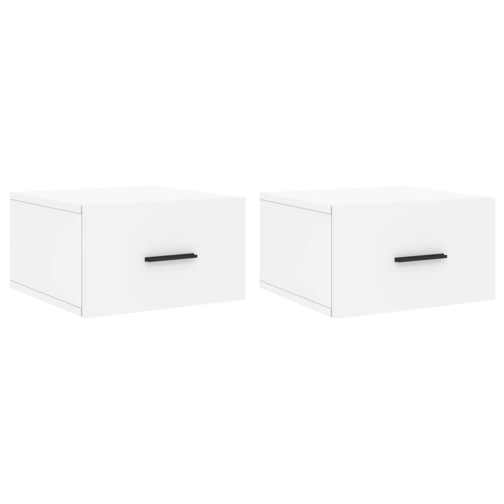 Tables de chevet murales 2 pcs blanc 35x35x20 cm