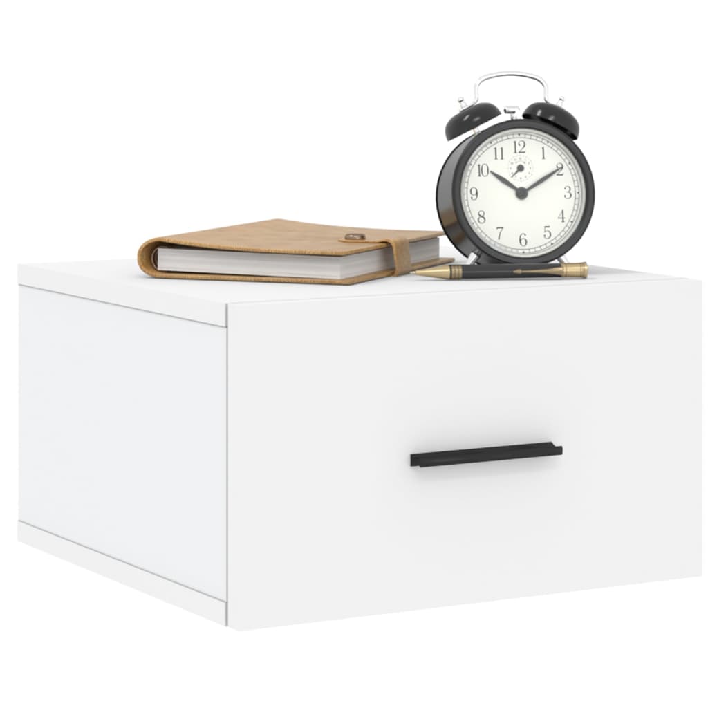 Tables de chevet murales 2 pcs blanc 35x35x20 cm