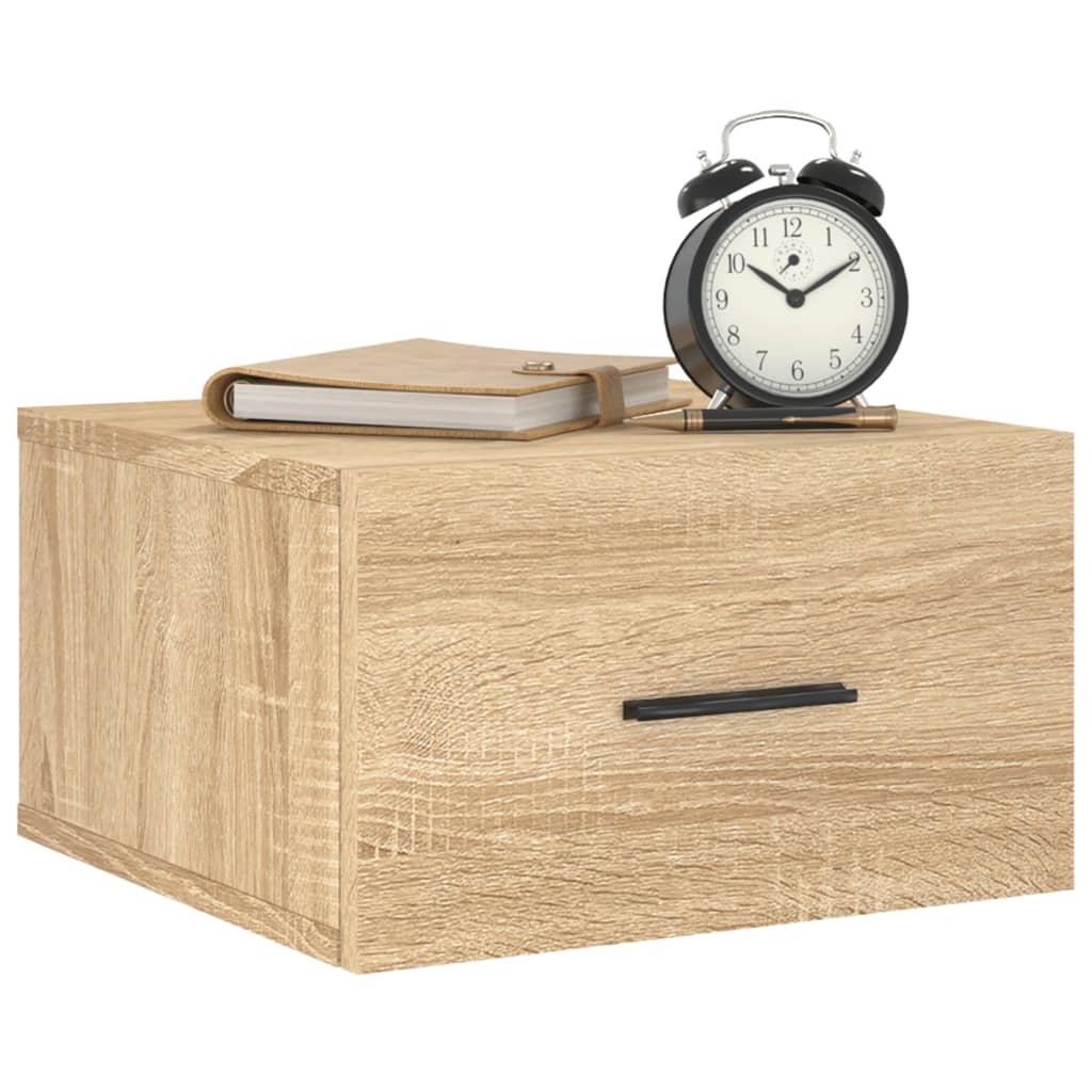 Table de chevet murale chêne sonoma 35x35x20 cm