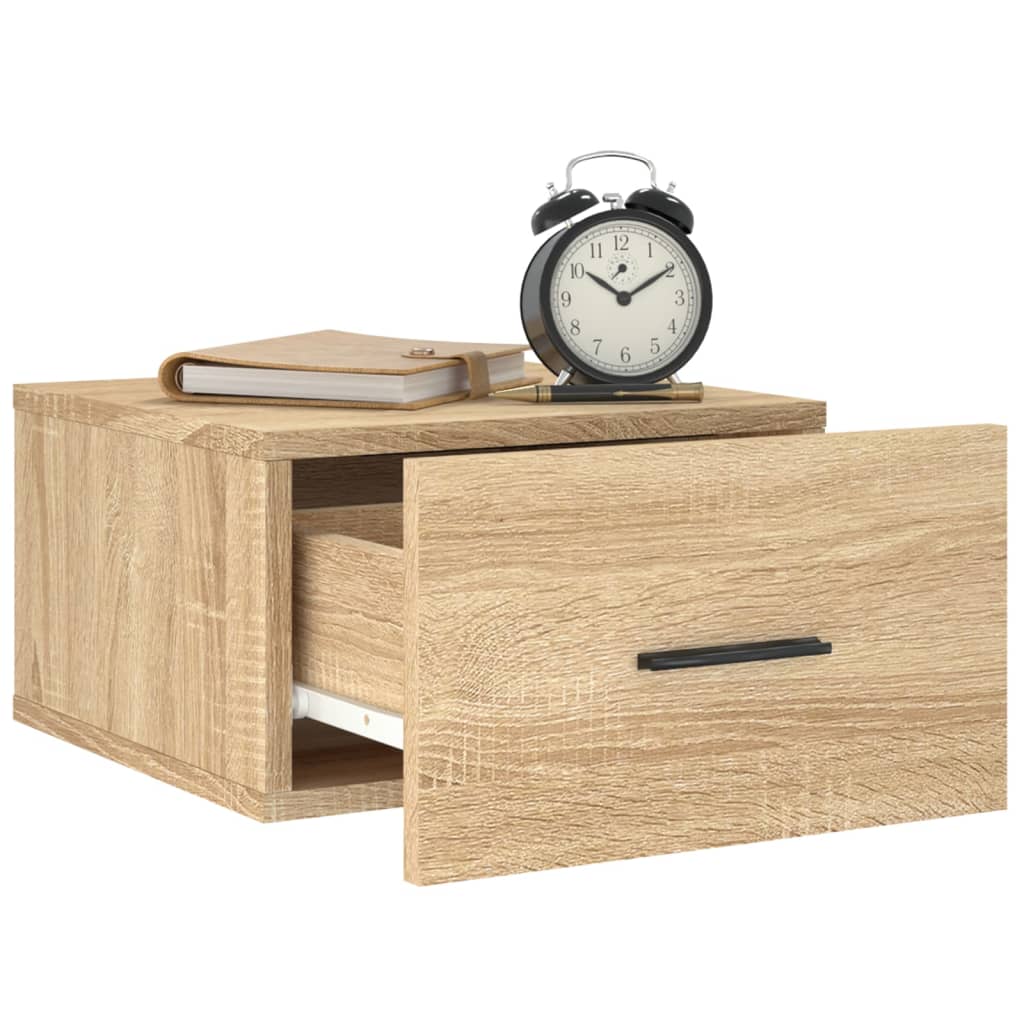 Table de chevet murale chêne sonoma 35x35x20 cm