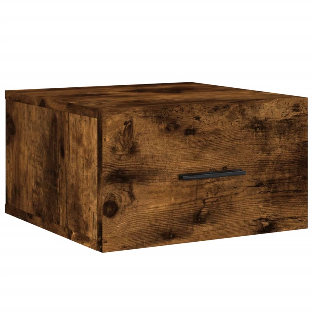 Table de chevet murale chêne fumé 35x35x20 cm - XIOS