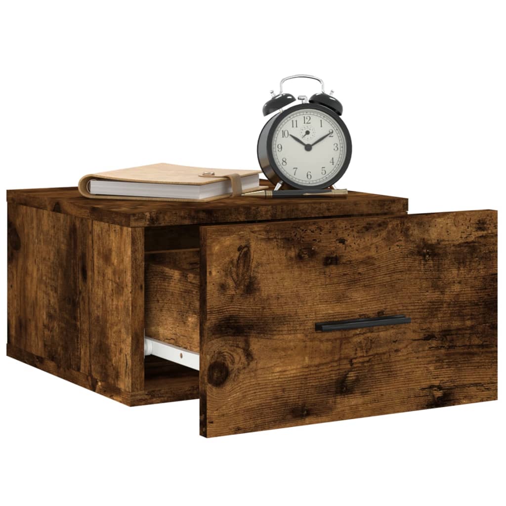 Tables de chevet murales 2 pcs chêne fumé 35x35x20 cm