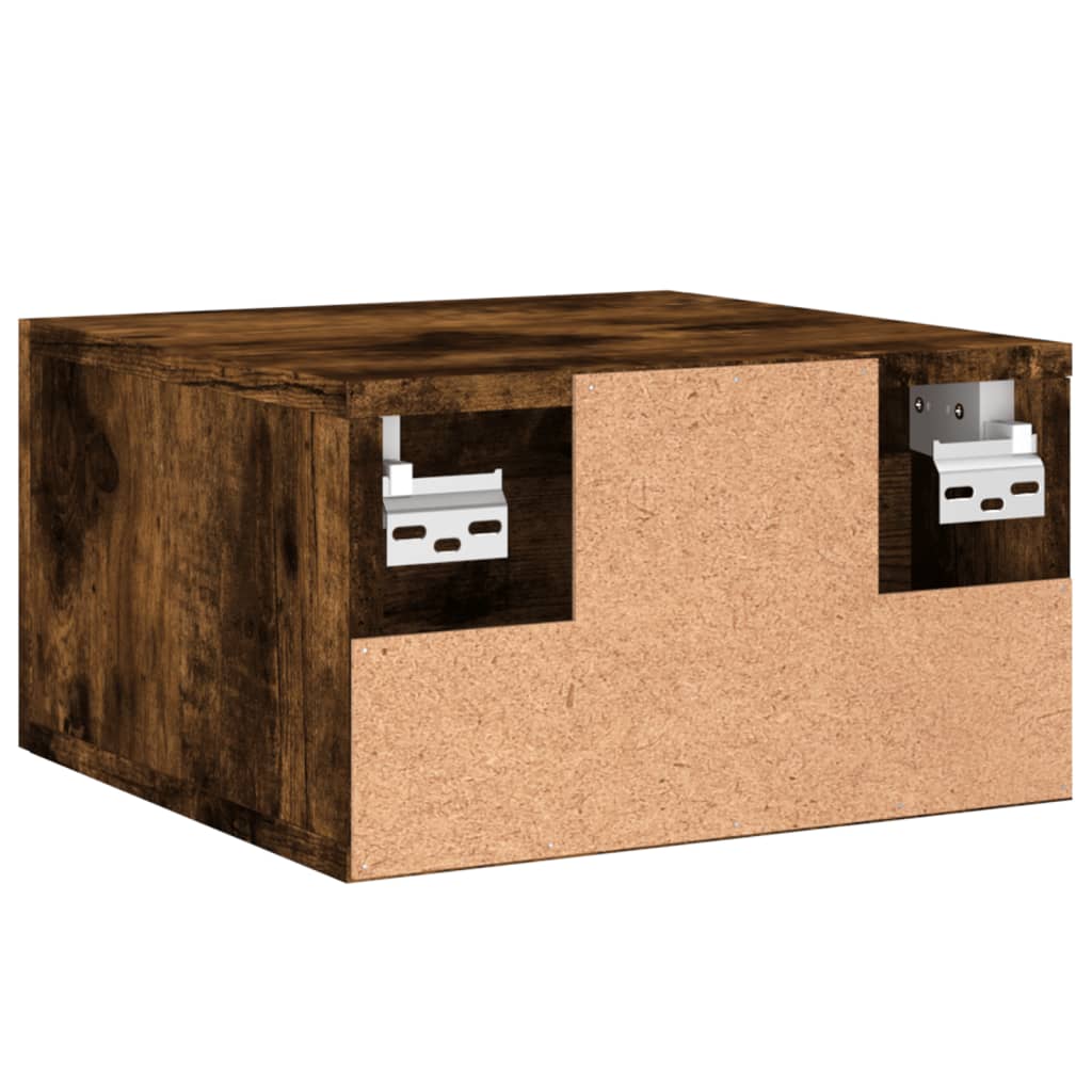 Tables de chevet murales 2 pcs chêne fumé 35x35x20 cm