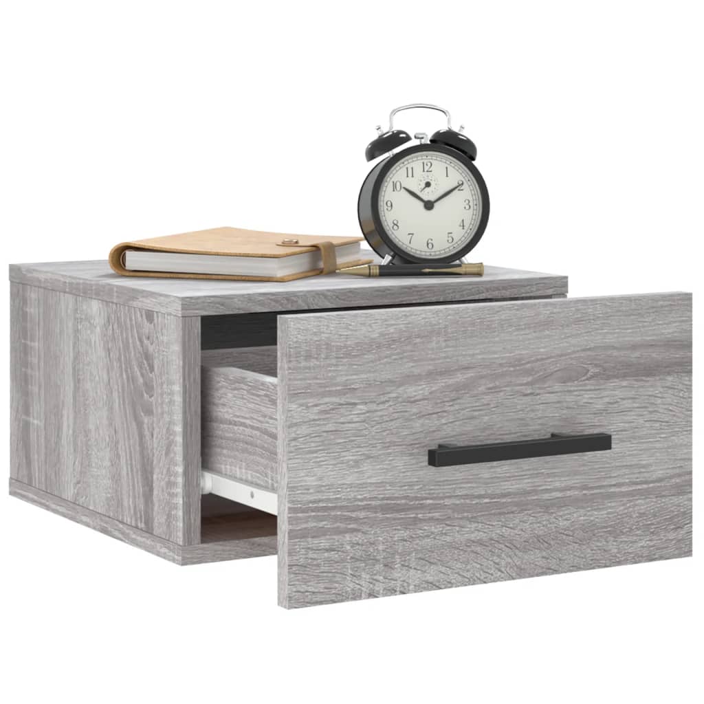 Table de chevet murale sonoma gris 35x35x20 cm - XIOS