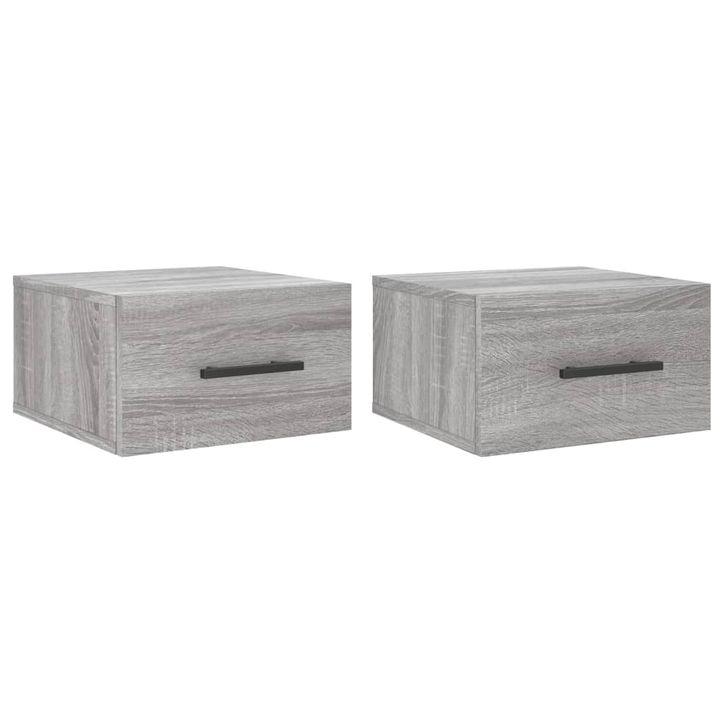 Tables de chevet murales 2 pcs sonoma gris 35x35x20 cm