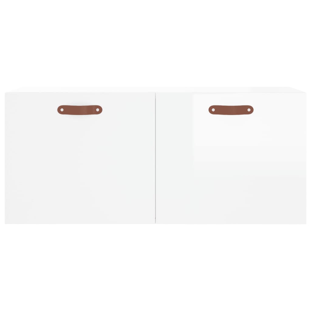 Armoire murale blanc brillant 80x36,5x35 cm bois d'ingénierie