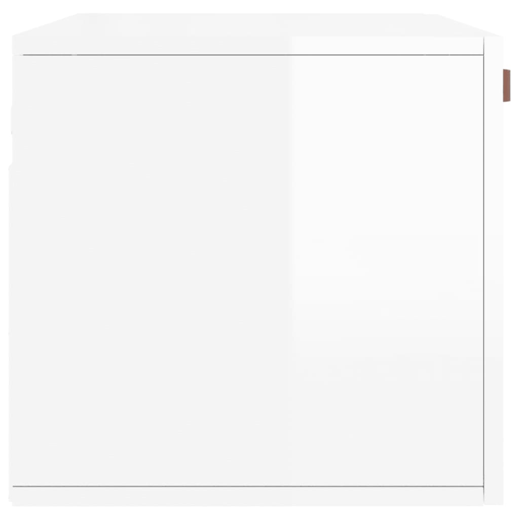 Armoire murale blanc brillant 80x36,5x35 cm bois d'ingénierie