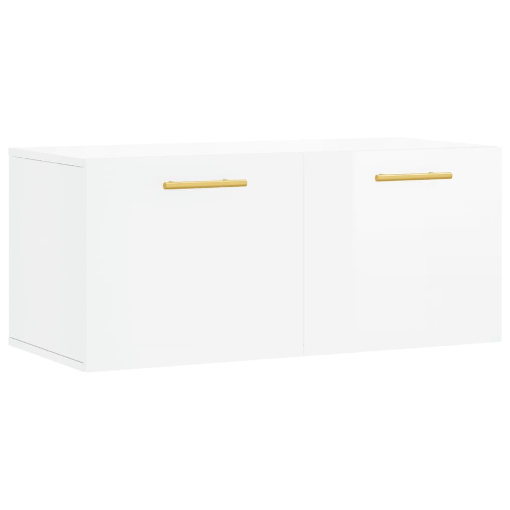 Armoire murale blanc brillant 80x36,5x35 cm bois d'ingénierie Casiers & armoires de rangement vidaXL