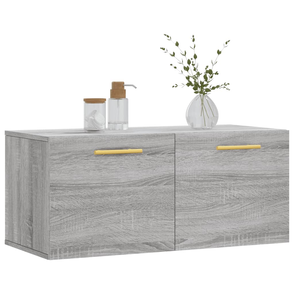 Armoire murale sonoma gris 80x36,5x35 cm bois d'ingénierie - XIOS