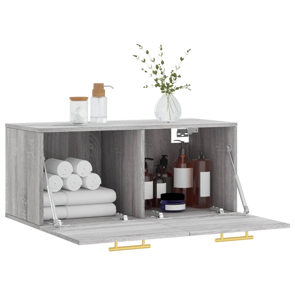 Armoire murale sonoma gris 80x36,5x35 cm bois d'ingénierie - XIOS