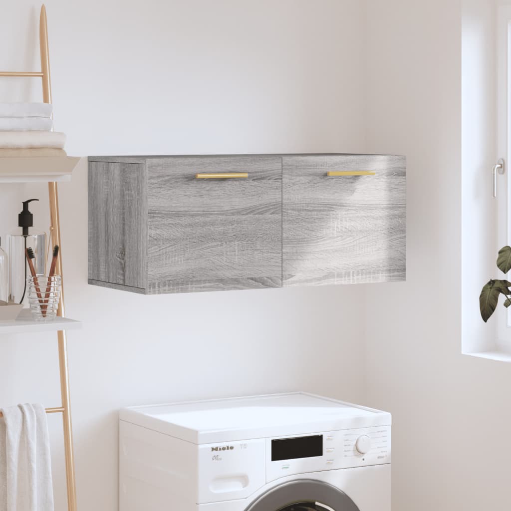 Armoire murale sonoma gris 80x36,5x35 cm bois d'ingénierie - XIOS