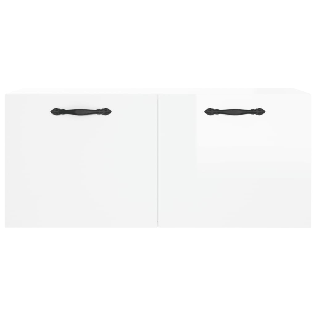 Armoire murale blanc brillant 80x36,5x35 cm bois d'ingénierie