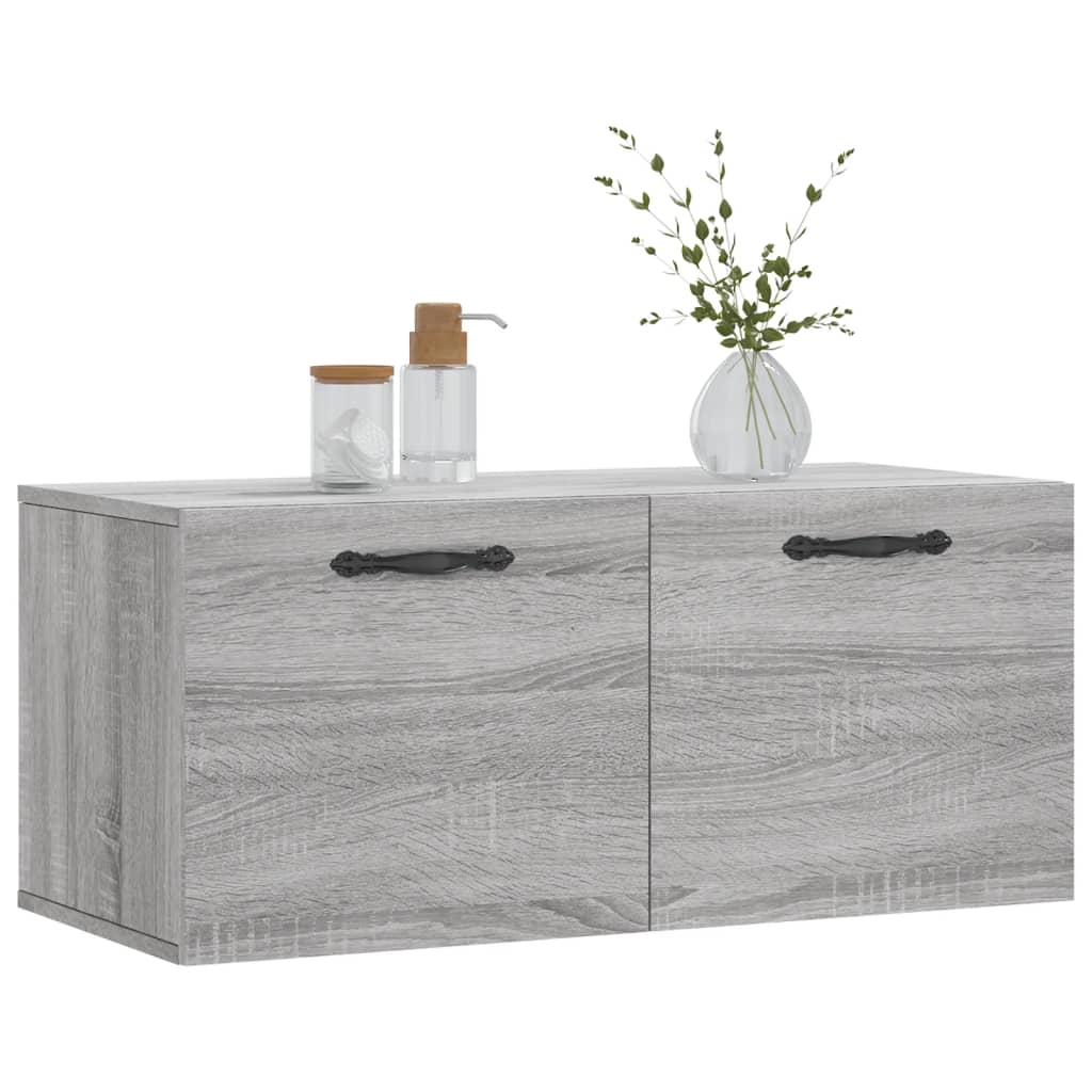 Armoire murale sonoma gris 80x36,5x35 cm bois d'ingénierie - XIOS