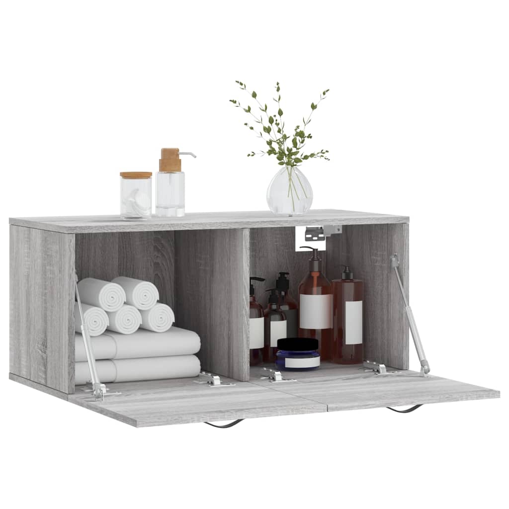 Armoire murale sonoma gris 80x36,5x35 cm bois d'ingénierie - XIOS