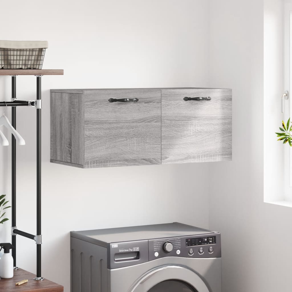 Armoire murale sonoma gris 80x36,5x35 cm bois d'ingénierie - XIOS