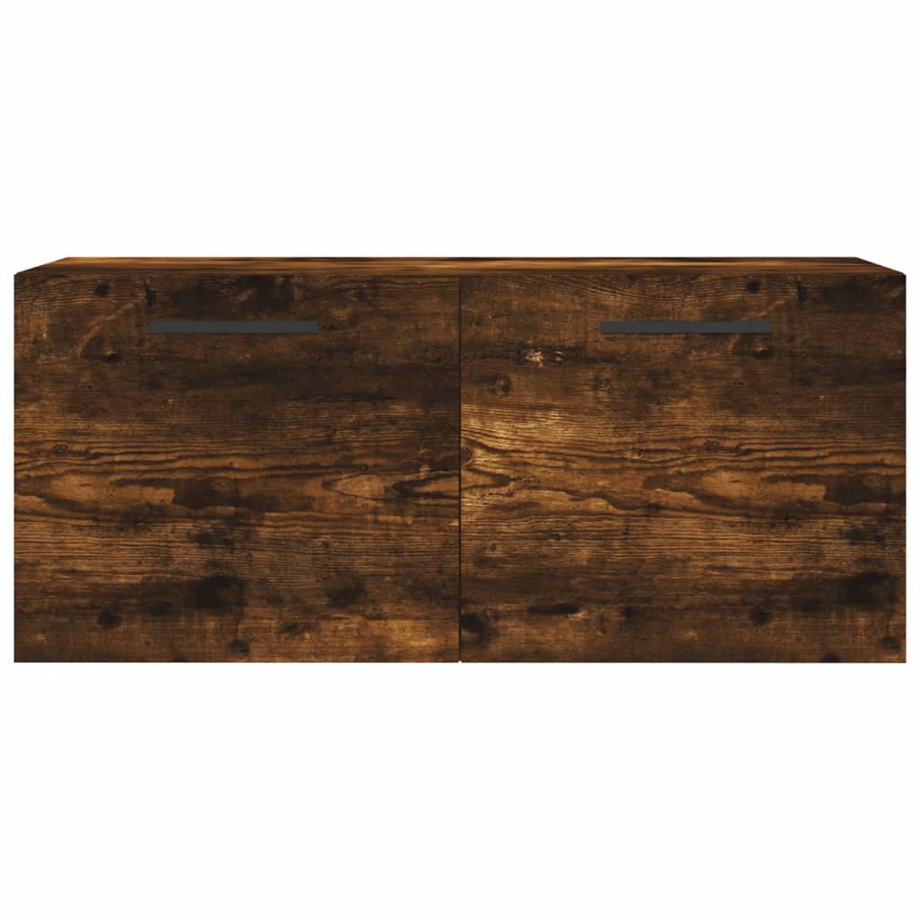 Armoire murale chêne fumé 80x36,5x35 cm bois d'ingénierie