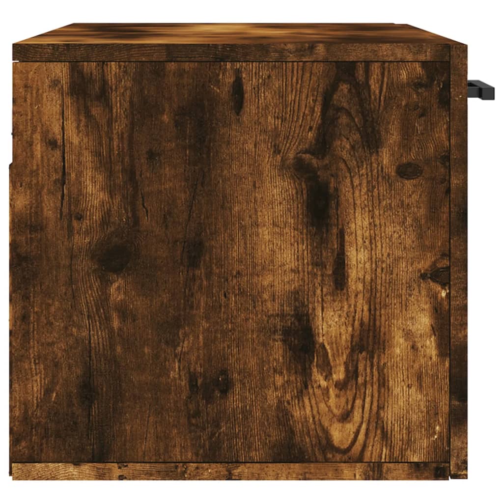 Armoire murale chêne fumé 80x36,5x35 cm bois d'ingénierie