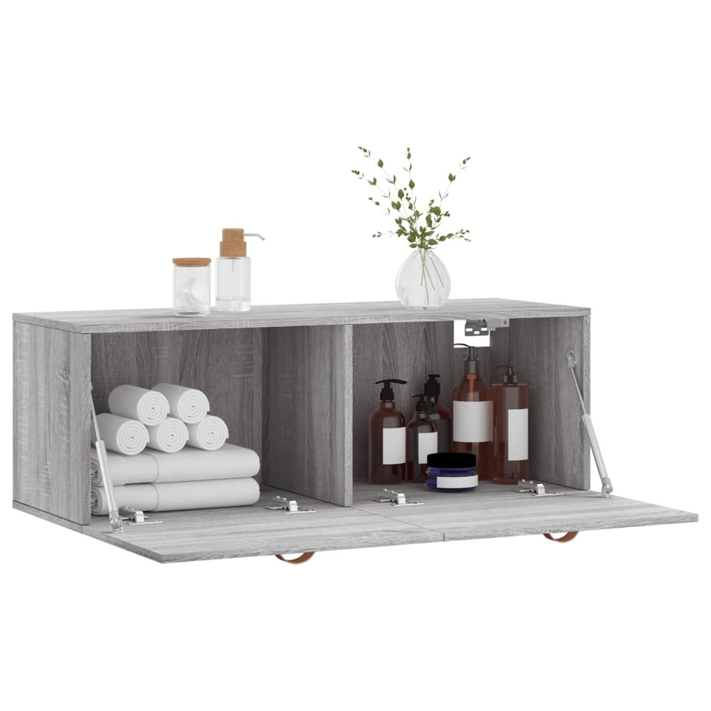 Armoire murale sonoma gris 100x36,5x35 cm bois d'ingénierie