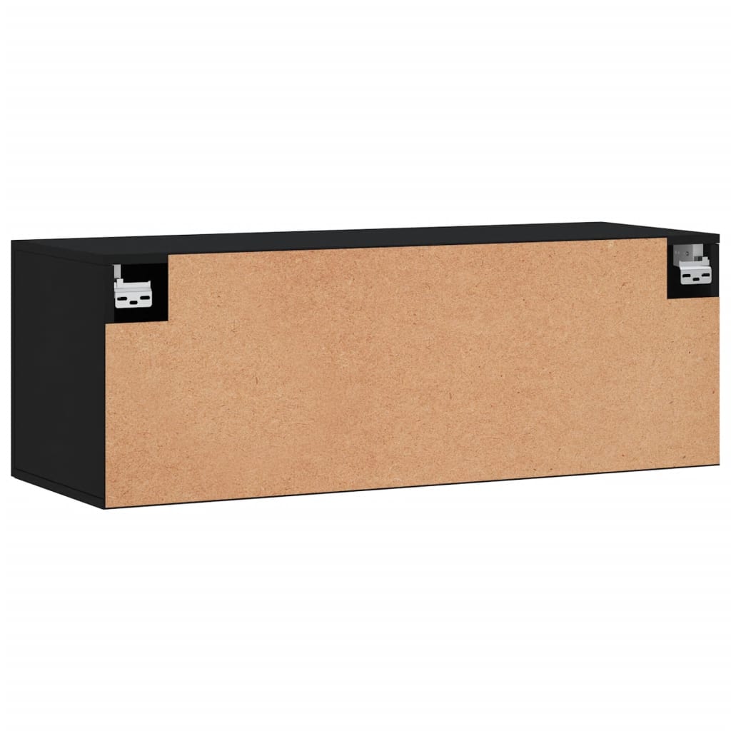 Armoire murale noir 100x36,5x35 cm bois d'ingénierie