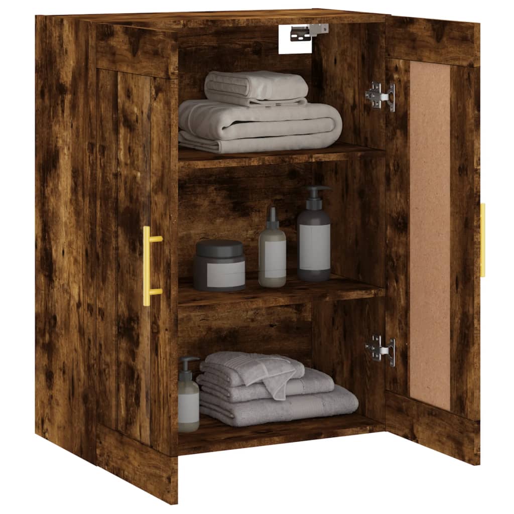 Armoire murale chêne fumé 69,5x34x90 cm bois d'ingénierie - XIOS